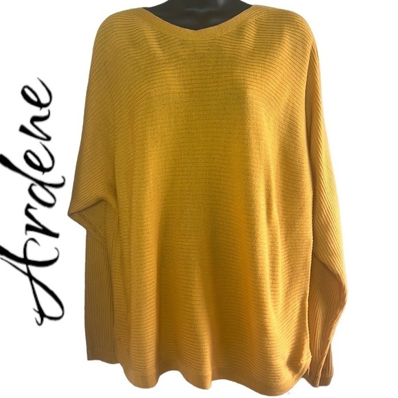 Ardene Mustard Yellow Ribbed Dolman Sweater Size L - Picture 3 of 14